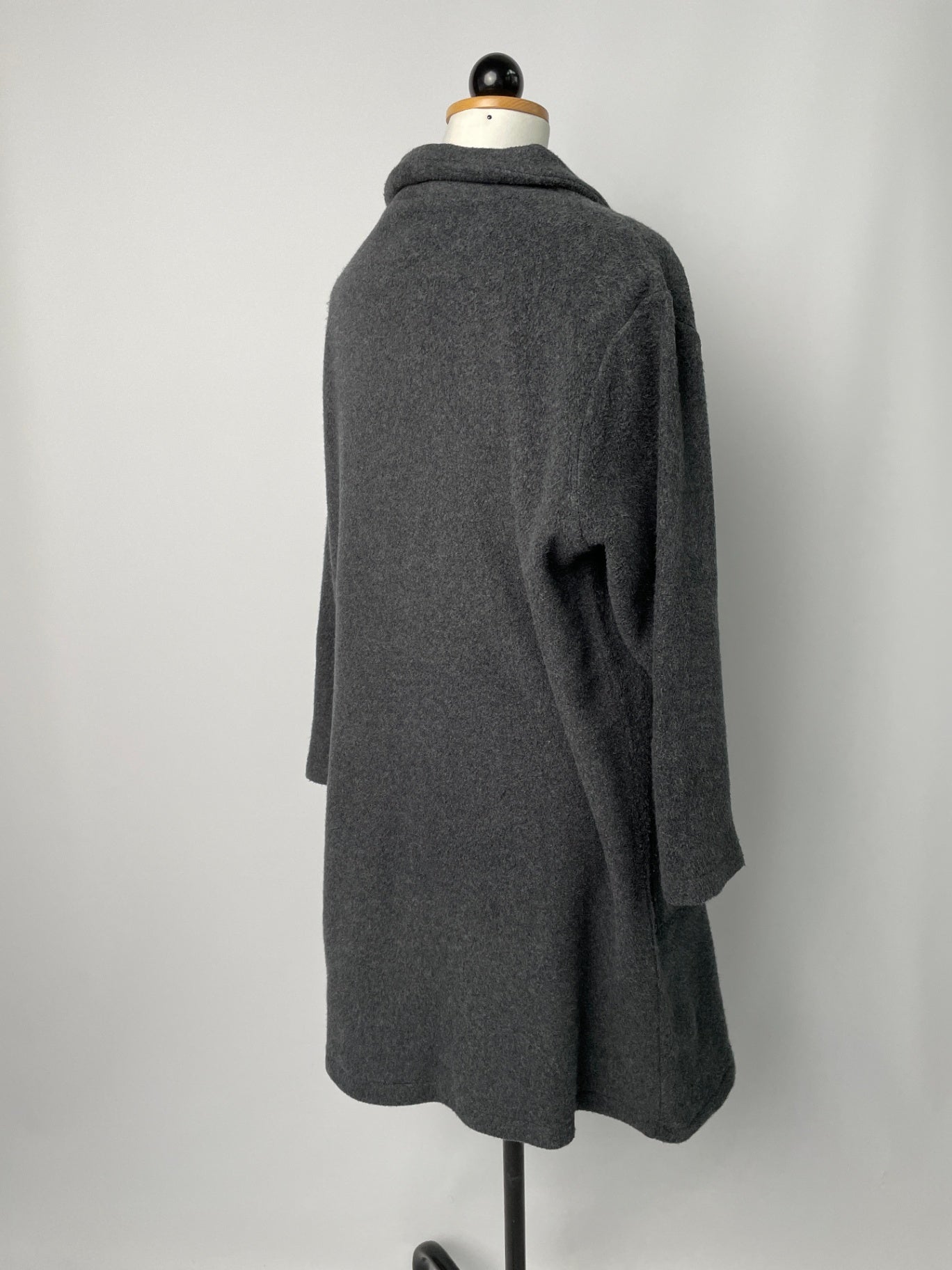 Mantel | 100% Bio-Baumwoll-Fleece dunkelgrau | Größe XS Länge 95cm | Second Love