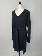 Kumi | Langärmliges Kimonokleid | Jacquardstrick schwarz | Größe XXS | Second Love