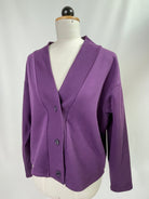 Janne | Kurze Jacke mit Knöpfen | Sweat lila | Größe S | Second Love