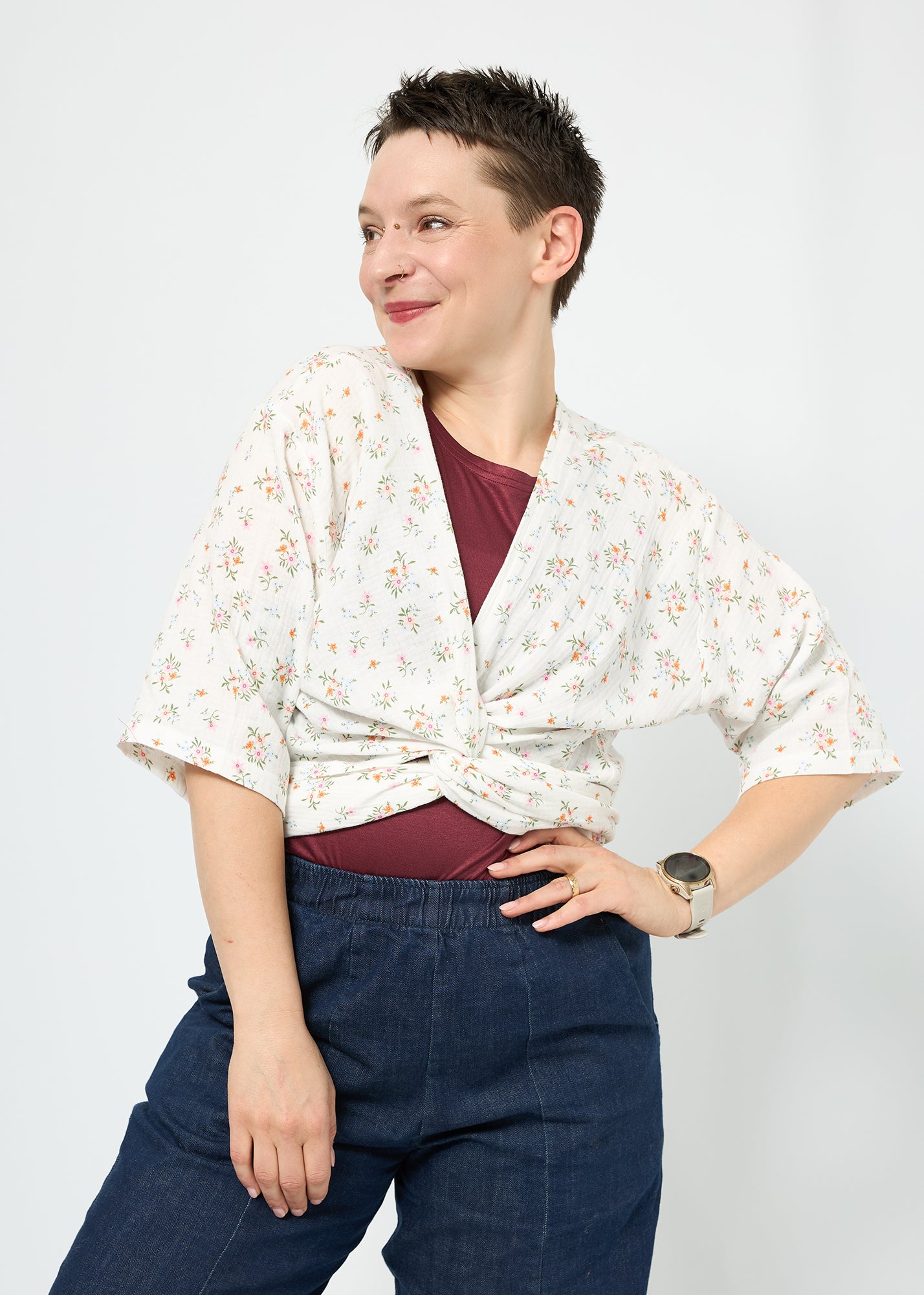 Winja | kurzärmlige Wickelbluse | individualisierbar